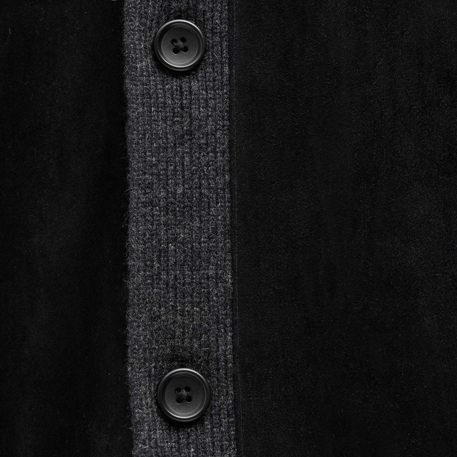 Suede Front Cashmere Cardigan In Coal | James Perse Los Angeles