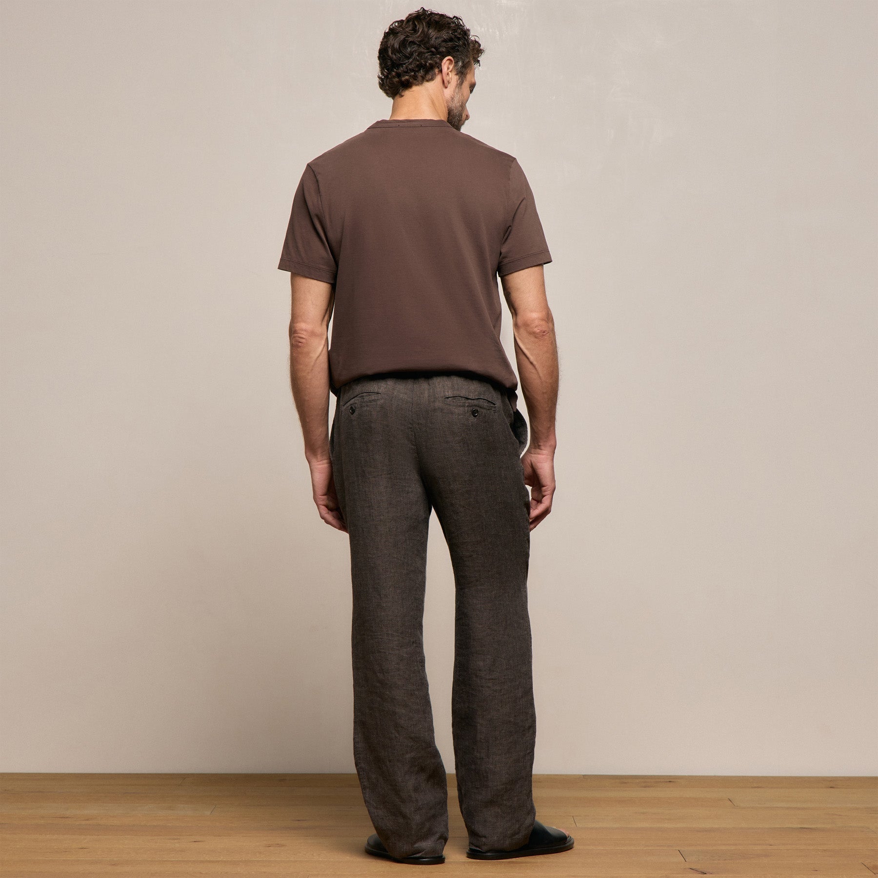 Montecito Linen Trouser in Bark | James Perse Los Angeles