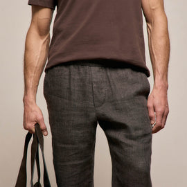 Montecito Linen Trouser in Bark | James Perse Los Angeles
