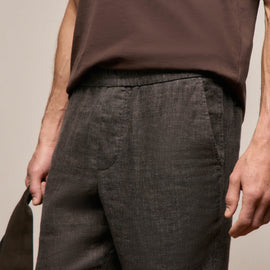 Montecito Linen Trouser in Bark | James Perse Los Angeles