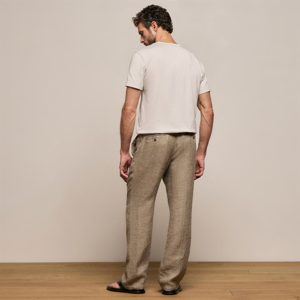 Montecito Linen Trouser in Soft Beige | James Perse Los Angeles