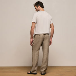 Montecito Linen Trouser in Soft Beige | James Perse Los Angeles