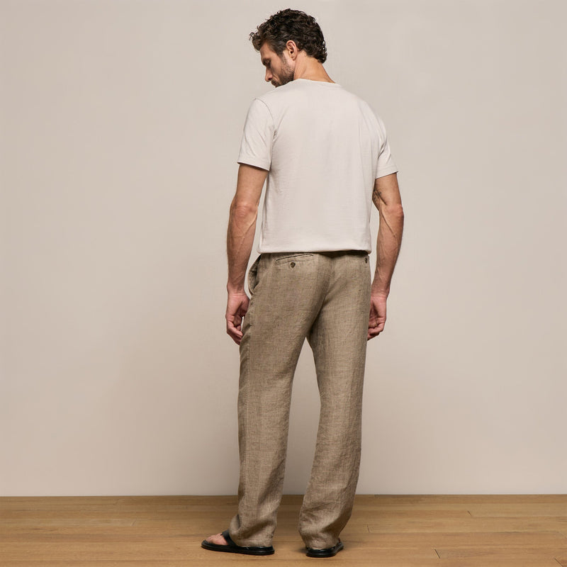 Montecito Linen Trouser in Soft Beige | James Perse Los Angeles