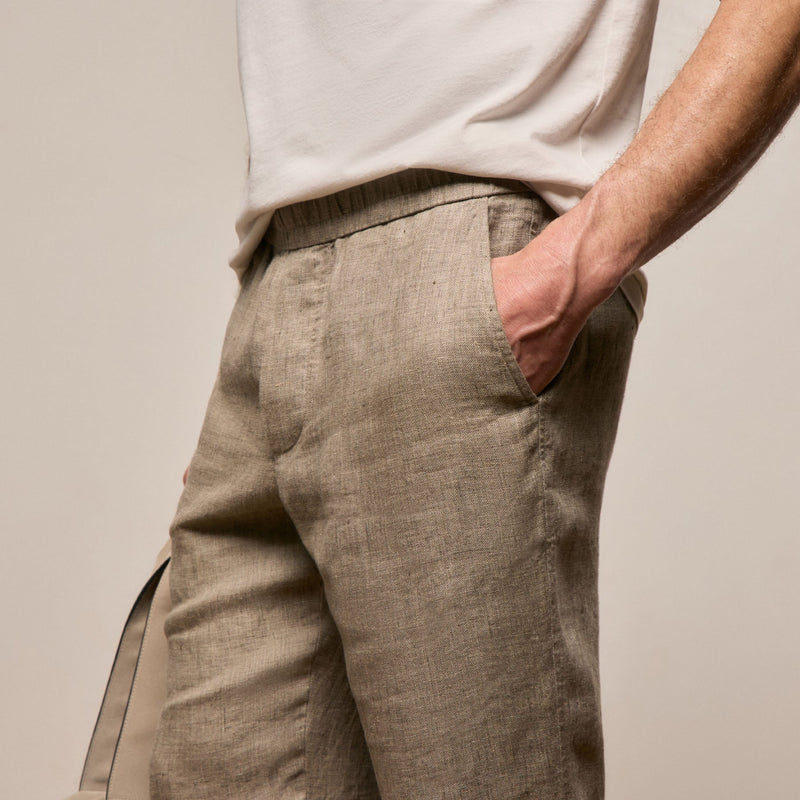 Montecito Linen Trouser in Soft Beige | James Perse Los Angeles