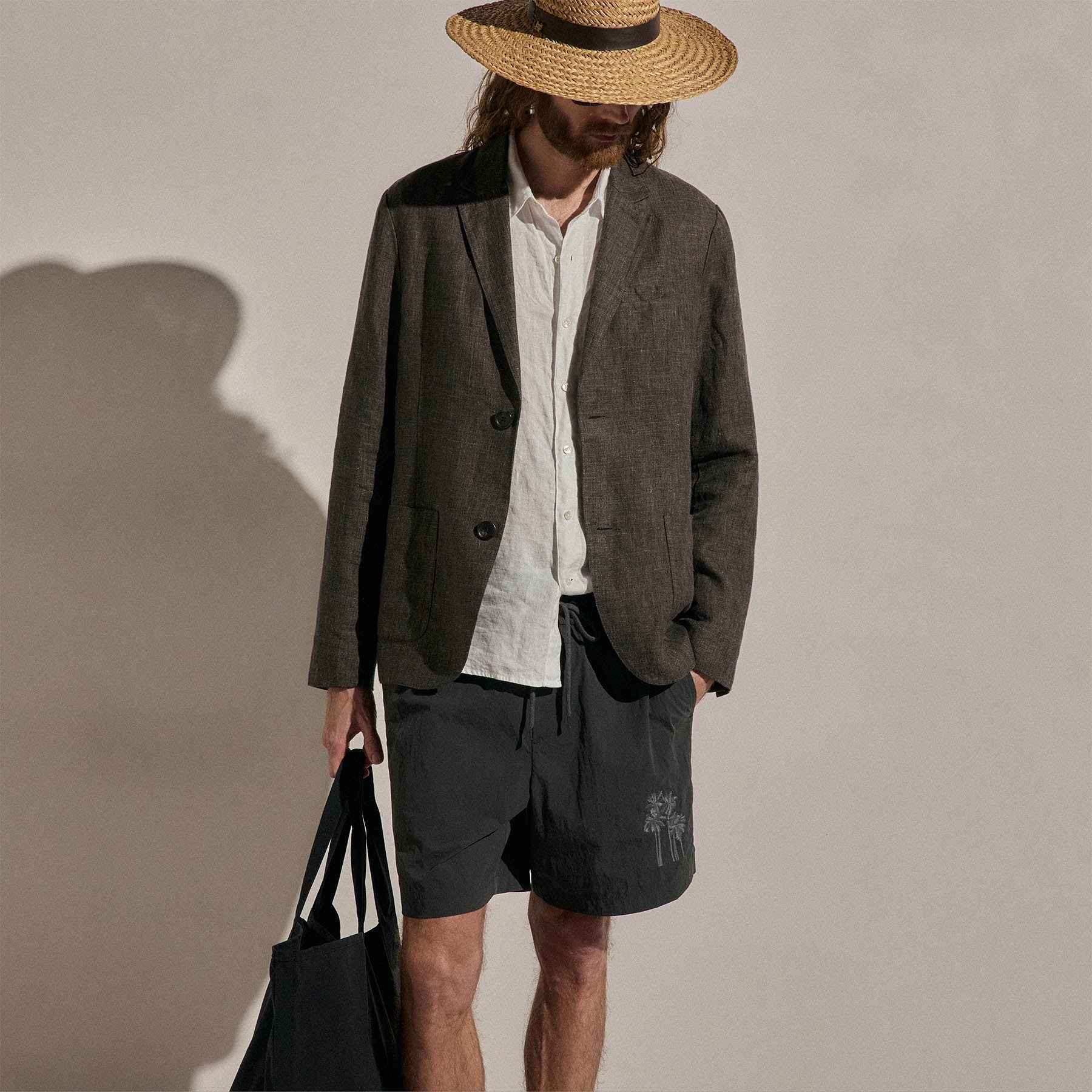 Montecito Linen Blazer in Bark | James Perse Los Angeles