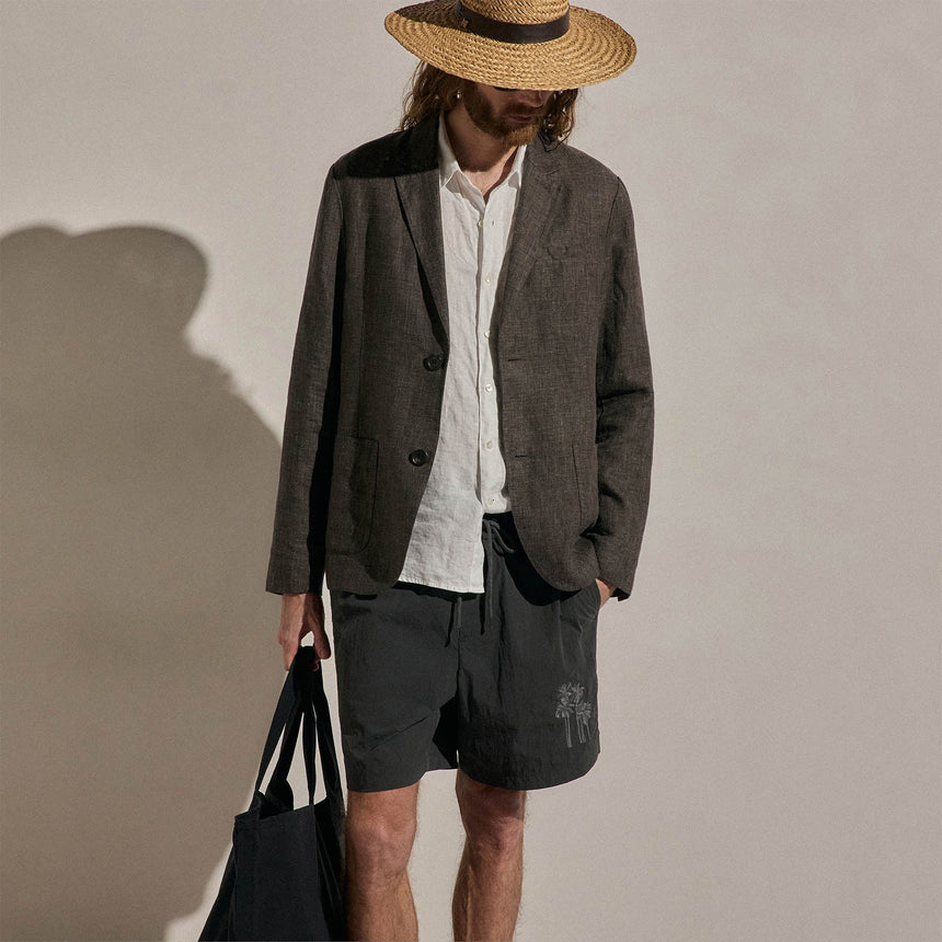 Montecito Linen Blazer in Bark | James Perse Los Angeles