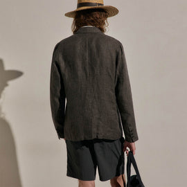Montecito Linen Blazer in Bark | James Perse Los Angeles