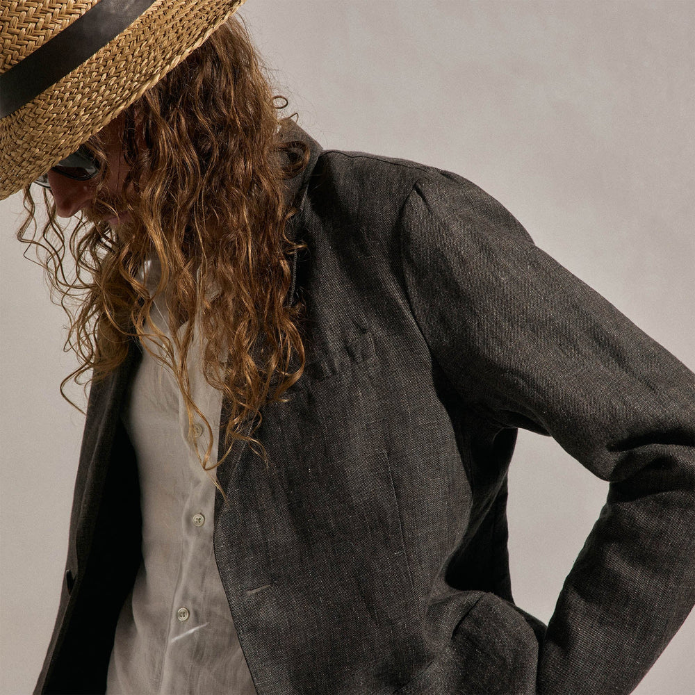 Montecito Linen Blazer in Bark | James Perse Los Angeles