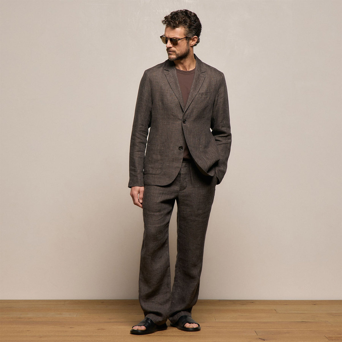 Montecito Linen Blazer in Bark | James Perse Los Angeles