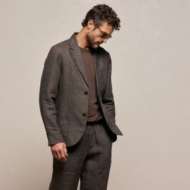 Montecito Linen Blazer in Bark | James Perse Los Angeles