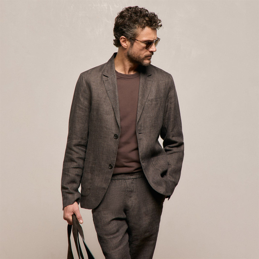 Montecito Linen Blazer in Bark | James Perse Los Angeles
