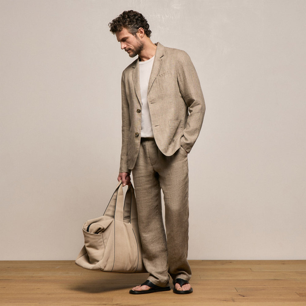 Montecito Linen Blazer in Soft Beige | James Perse Los Angeles