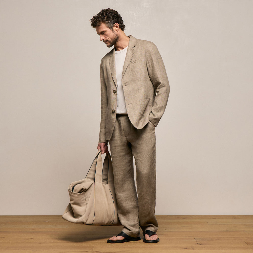 Montecito Linen Blazer in Soft Beige | James Perse Los Angeles