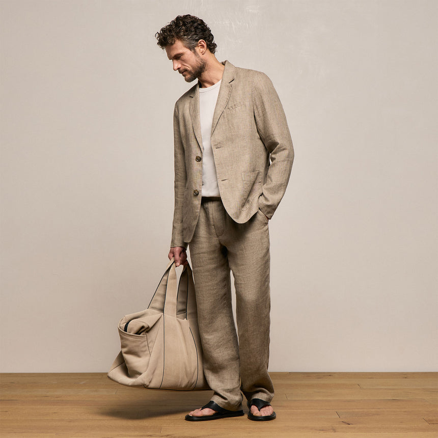 Montecito Linen Blazer in Soft Beige | James Perse Los Angeles