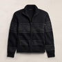 Camel Hair Intarsia Zip Front - Black/Anthracite | James Perse Los Angeles