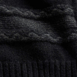 Camel Hair Intarsia Zip Front - Black/Anthracite | James Perse Los Angeles