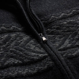 Camel Hair Intarsia Zip Front - Black/Anthracite | James Perse Los Angeles