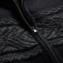 Camel Hair Intarsia Zip Front - Black/Anthracite | James Perse Los Angeles