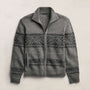 Camel Hair Intarsia Zip Front - Mid Grey/Anthracite | James Perse Los Angeles