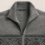 Camel Hair Intarsia Zip Front - Mid Grey/Anthracite | James Perse Los Angeles
