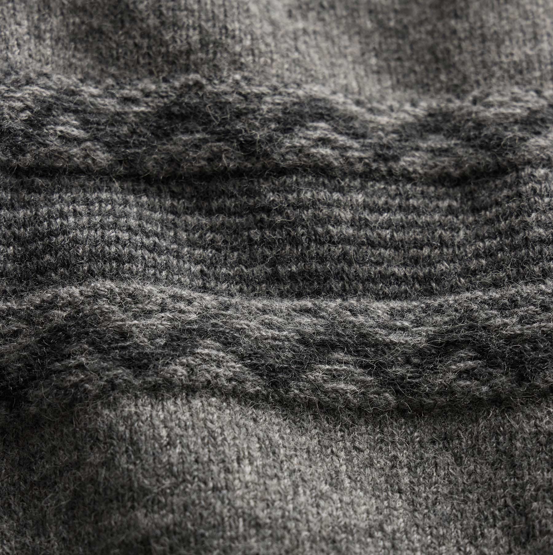 Camel Hair Intarsia Zip Front - Mid Grey/Anthracite | James Perse Los Angeles