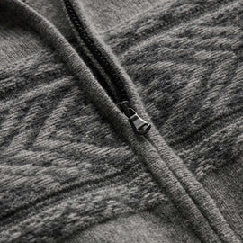 Camel Hair Intarsia Zip Front - Mid Grey/Anthracite | James Perse Los Angeles