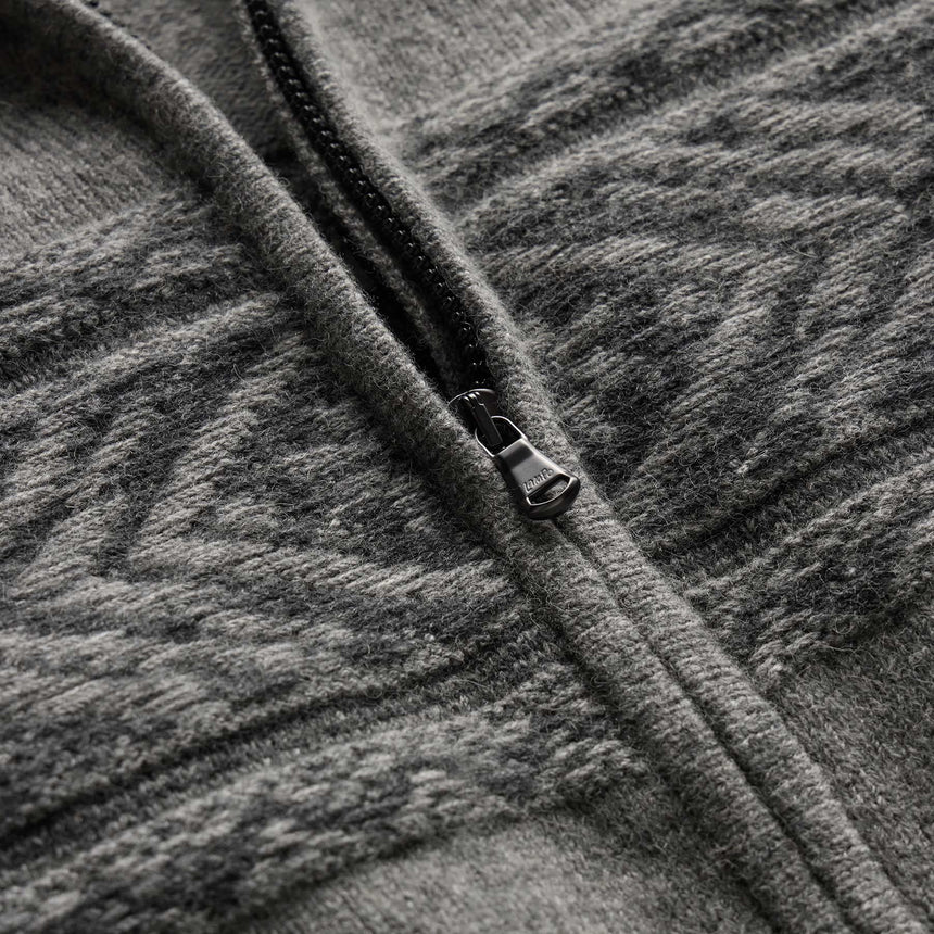 Camel Hair Intarsia Zip Front - Mid Grey/Anthracite | James Perse Los Angeles