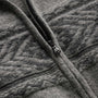 Camel Hair Intarsia Zip Front - Mid Grey/Anthracite | James Perse Los Angeles