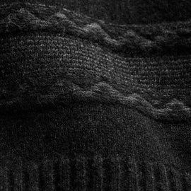 Camel Hair Intarsia Crew - Black/Anthracite | James Perse Los Angeles