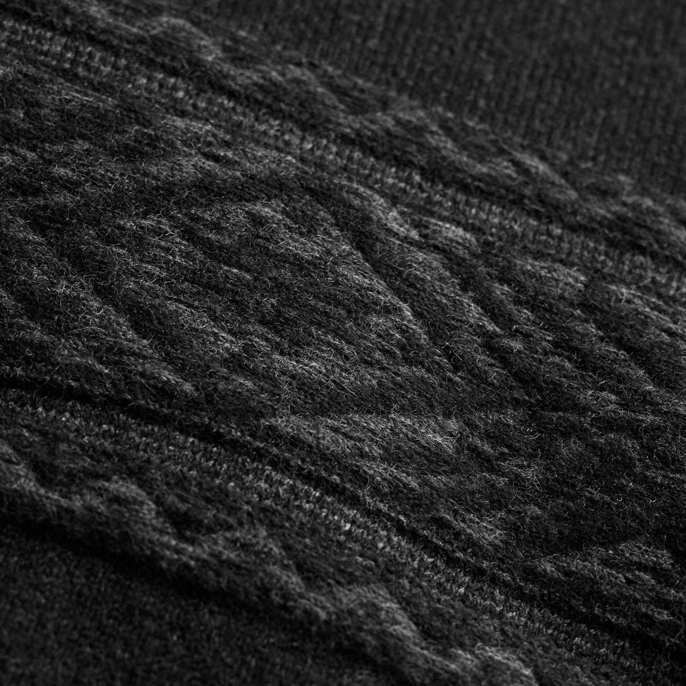 Camel Hair Intarsia Crew - Black/Anthracite | James Perse Los Angeles
