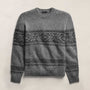 Camel Hair Intarsia Crew - Mid Grey/Anthracite | James Perse Los Angeles