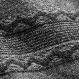 Camel Hair Intarsia Crew - Mid Grey/Anthracite | James Perse Los Angeles