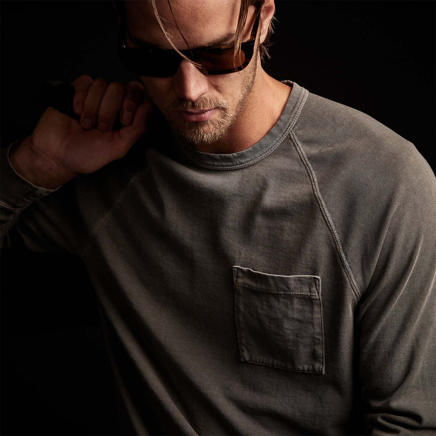 Beefy Cotton Jersey Pocket Raglan in Burro Pigment | James Perse Los Angeles