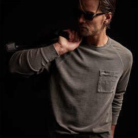 Beefy Cotton Jersey Pocket Raglan in Burro Pigment | James Perse Los Angeles