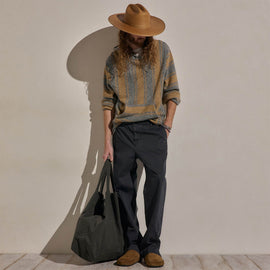 Herringbone Twill Trouser in Blue Noir Pigment | James Perse Los Angeles