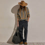 Herringbone Twill Trouser in Blue Noir Pigment | James Perse Los Angeles