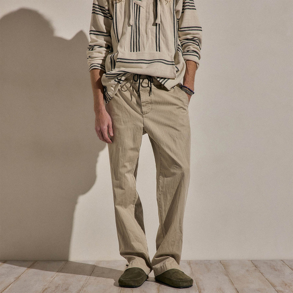 Herringbone Twill Trouser in Flax Pigment | James Perse Los Angeles