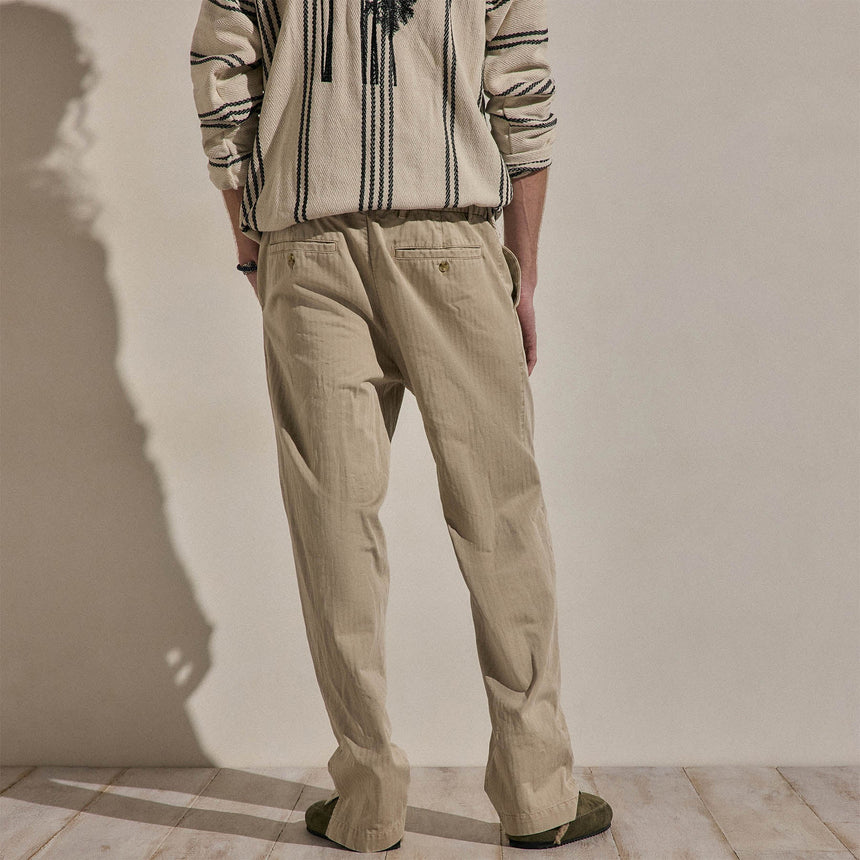 Herringbone Twill Trouser in Flax Pigment | James Perse Los Angeles