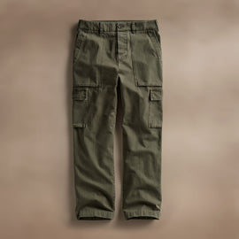 Herringbone Twill Utility Pant in Army Green Pigment | James Perse Los Angeles