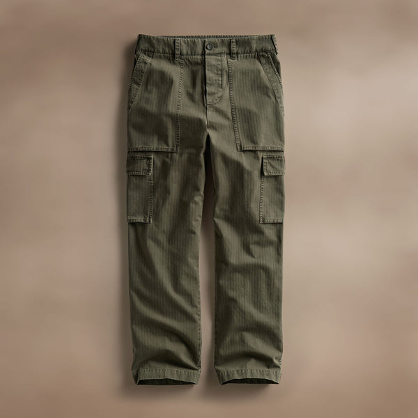 Herringbone Twill Utility Pant in Army Green Pigment | James Perse Los Angeles