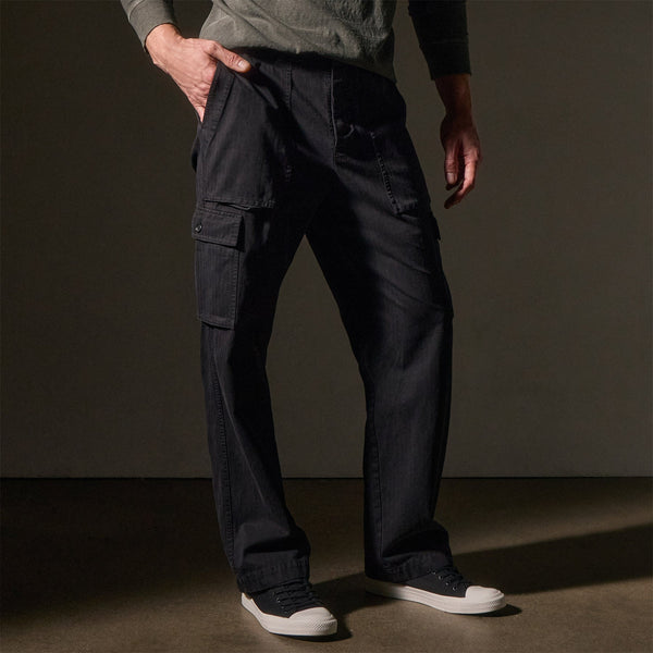 Herringbone Twill Utility Pant in Black | James Perse Los Angeles