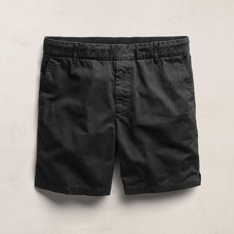 Herringbone Surplus Short in Black | James Perse Los Angeles