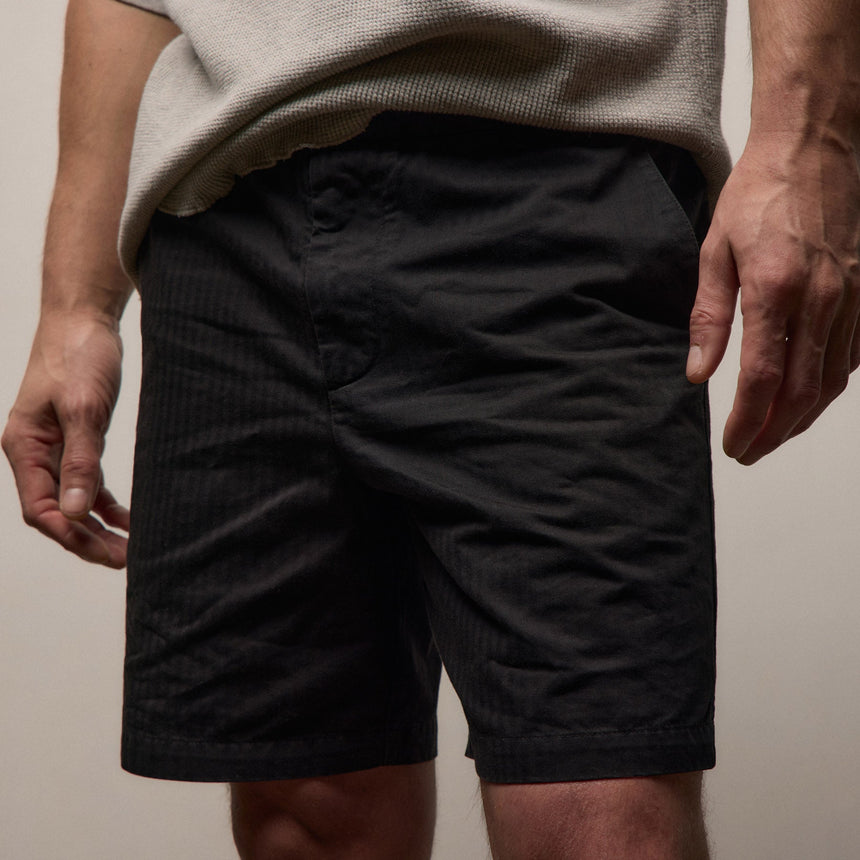 Herringbone Surplus Short in Black | James Perse Los Angeles