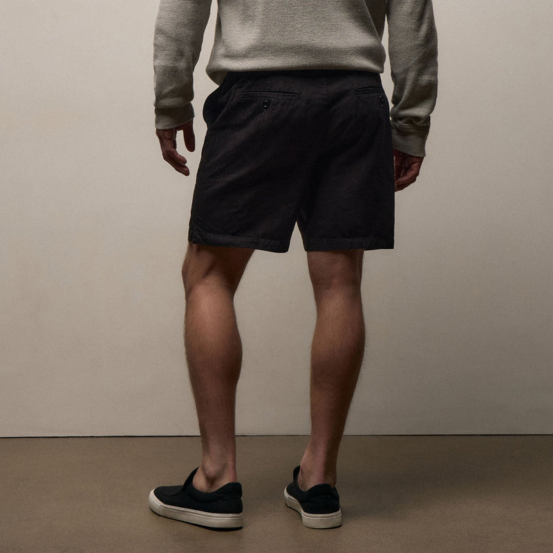 Herringbone Surplus Short in Black | James Perse Los Angeles
