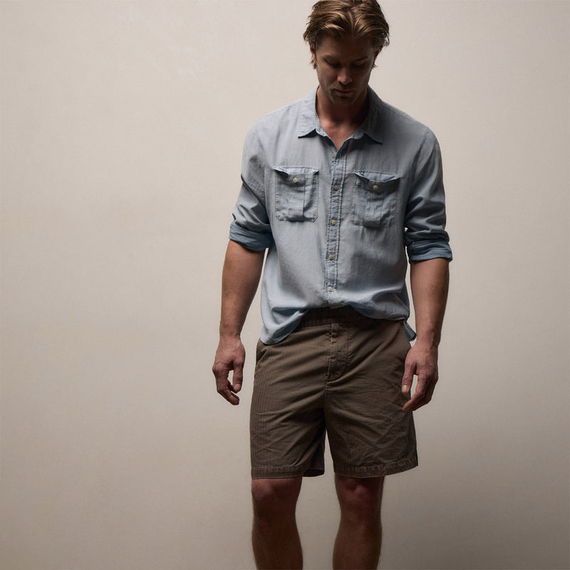 Herringbone Surplus Short in Light Olive Pigment | James Perse Los Angeles