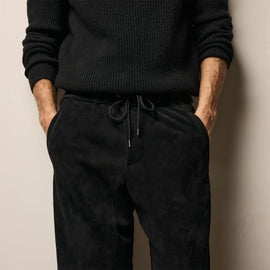 Suede Track Pant - Black