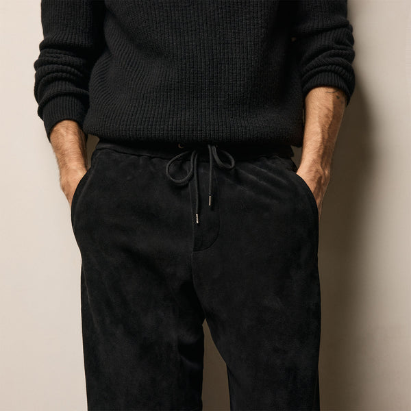 Suede Track Pant - Black