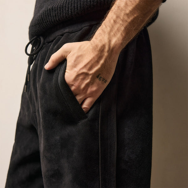 Suede Track Pant - Black