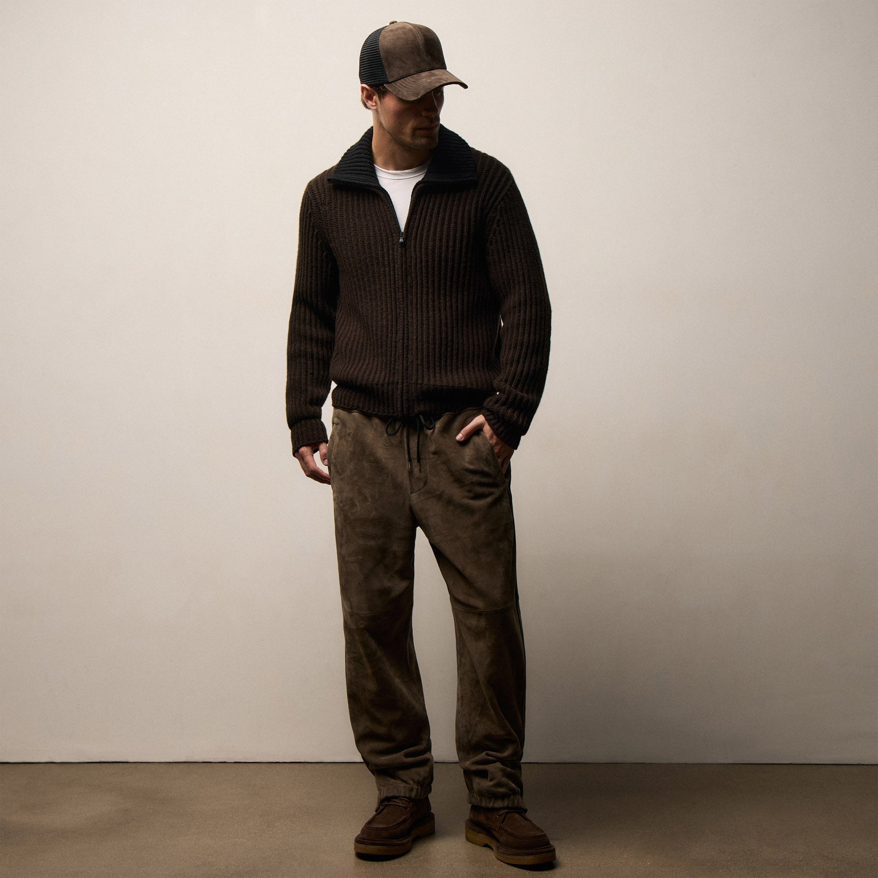 Suede Track Pant - Caribou | James Perse Los Angeles