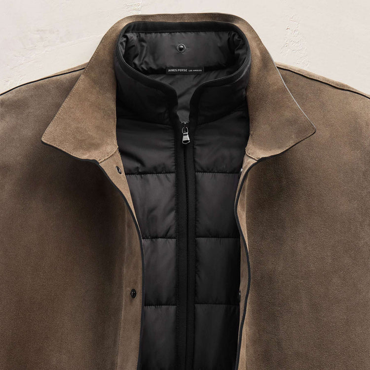 Suede Ranch Jacket in Caribou | James Perse Los Angeles